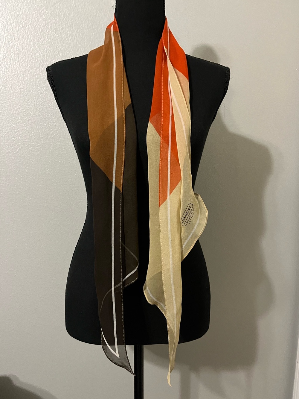 Coach silk scarf. Pre-Owned Condition-Very Good 60x9
